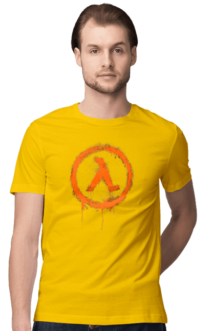 Men`s t-shirt with prints Half Life. Computer game, game, gamer, half life, mission, network game, now, passed, playstation, plot, rubilovo, sierra studios, stage. 2070702