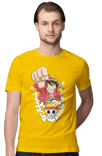 Men's t-shirt with prints One Piece Luffy. Anime, luffy, manga, monkey de luffy, one piece, pirates. 2070702