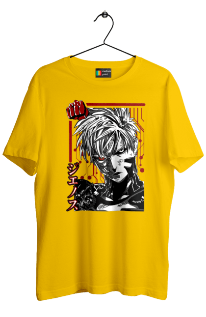 Men's t-shirt with prints One Punch Man Genos. Anime, comedy, cyborg, demon, demon cyborg, genos, manga, one punch man, parody, superheroes. 2070702