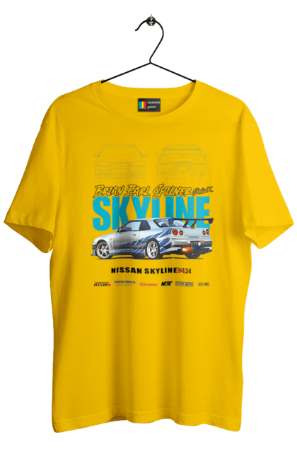 Футболка чоловіча з принтом "Nissan Skyline". Nissan, nissan skyline, skyline, авто, автомобіль, ніссан, скайлайн. 2070702