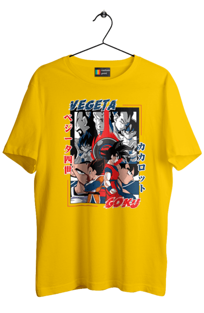 Men's t-shirt with prints Dragon Ball. Anime, dragon ball, goku, manga, tv series, vegeta. 2070702