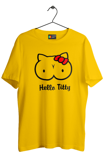 Футболка чоловіча з принтом "Hello Kitty". Hello, hello kitty, kitty, дорослі, краса. 2070702