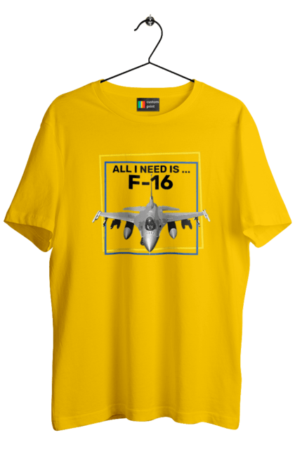 Men`s t-shirt with prints F16. Airplane, f16, himars, weapon, zaluzhny. 2070702