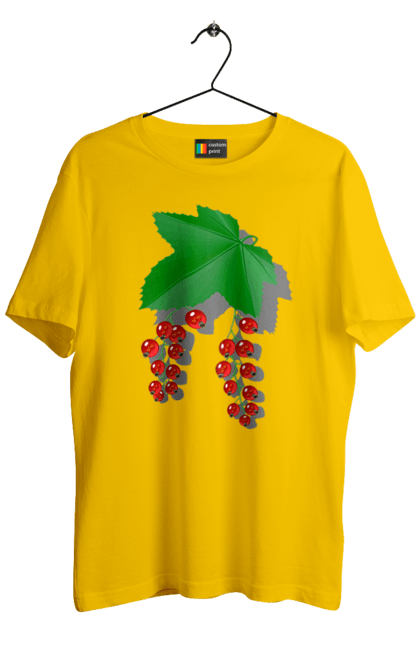 Футболка чоловіча з принтом "Порічки Червоні". Делікатес, зріла, їжа, листя, літо, порічки, порічки червоні, смачно, смородина, стигла, урожай, червона, червона смородина, ягідка, ягода, ягоди. 2070702