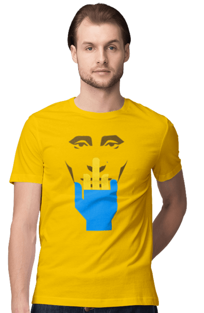 Футболка чоловіча з принтом "Путін Хуйло". Все, голова путіна, доброго вечора, йди нахуй, мертвий москаль, москалі, орки, путін хуйло, російський військовий, середній палець. 2070702