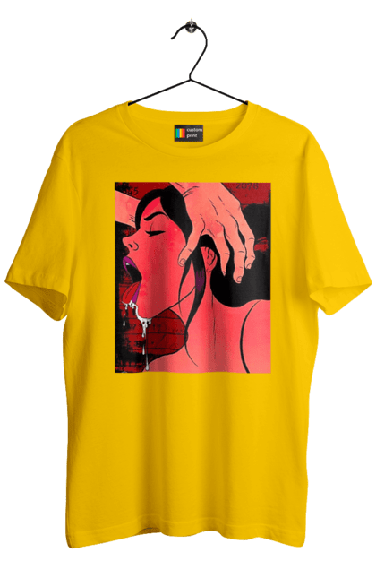 Футболка чоловіча з принтом "Дівчина Смокче Зі Слиною". Секс, смоктати. 2070702