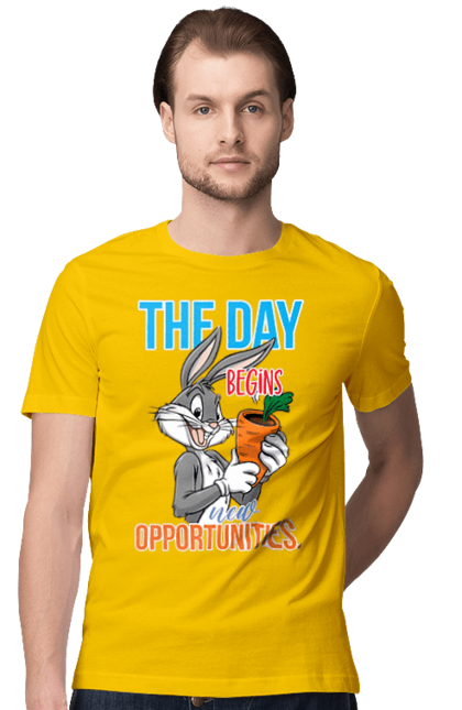 Men's t-shirt with prints Bugs Bunny. Bugs bunny, cartoon, looney tunes, merrie melodies. 2070702