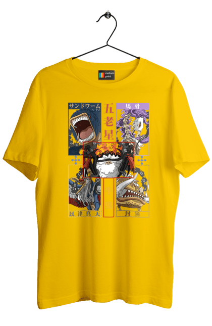 Men's t-shirt with prints One Piece Gorosei. Adventures, anime, fantasy, five elders, gorosei, light novel, manga, one piece, tv series. 2070702