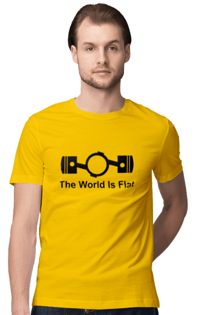 Men`s t-shirt with prints World Flat. Auto, detail. 2070702