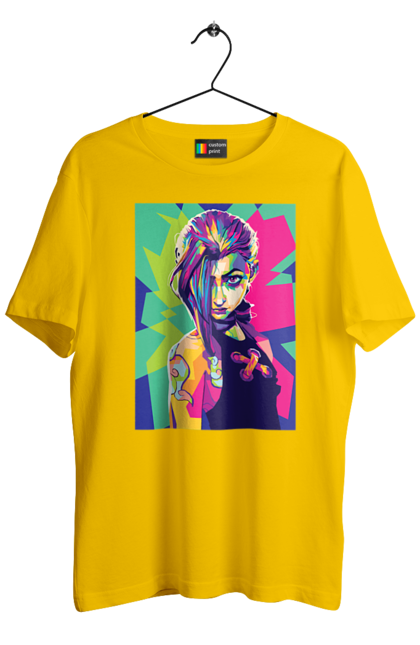 Men's t-shirt with prints Arcane. Animated series, arcane, fantasy, fortiche, jinx, league of legends, riot games, wai. 2070702