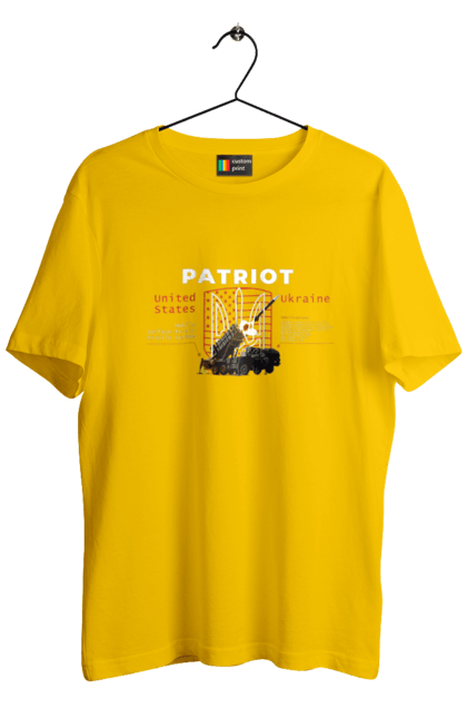 Футболка чоловіча з принтом "Patriot". Caesar, himars, patriot, залужний, зброя. 2070702