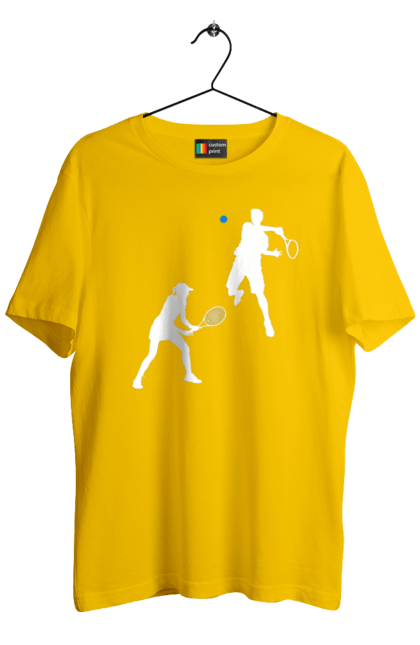 Футболка чоловіча з принтом "Теніс". Великий теніс, гравці, грунт, м`яч, призовий фонд, ракетка, спонсор, турнір на ґрунті, турнірна сітка, хард. 2070702