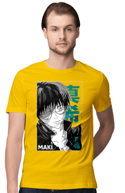 Футболка чоловіча з принтом "Магічна битва Макі". Anime, jujutsu kaisen, maki, maki zenin, manga, аніме, магічна битва, макі, макі зенін, манга. 2070702