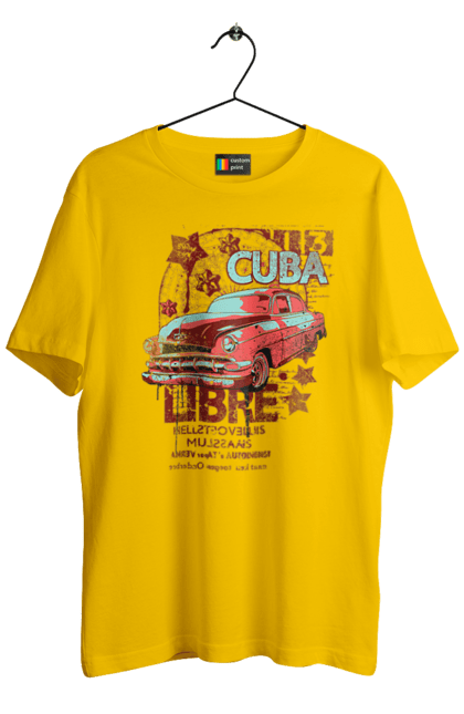 Men`s t-shirt with prints Cuba, Machine. Cuba, retro. 2070702