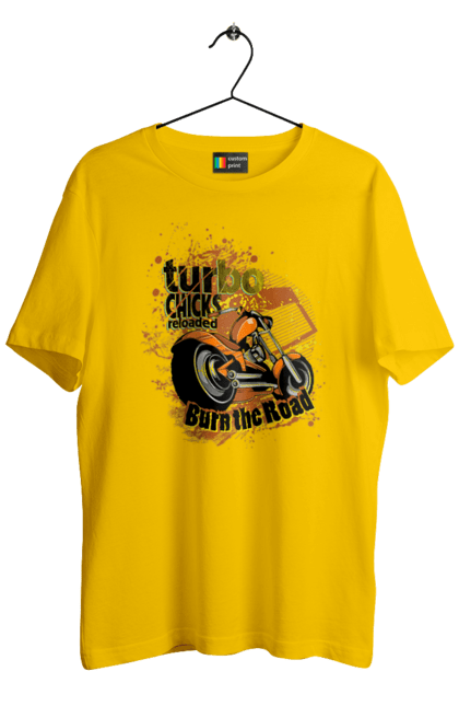Men`s t-shirt with prints Turbo Moped. Moped, riding, speed. 2070702