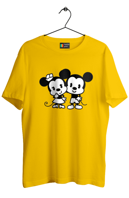 Футболка мужская с принтом Микки Маус и Минни Маус. Mickey mouse, minnie mouse, дисней, микки, микки маус, минни маус, мультфильм. 2070702