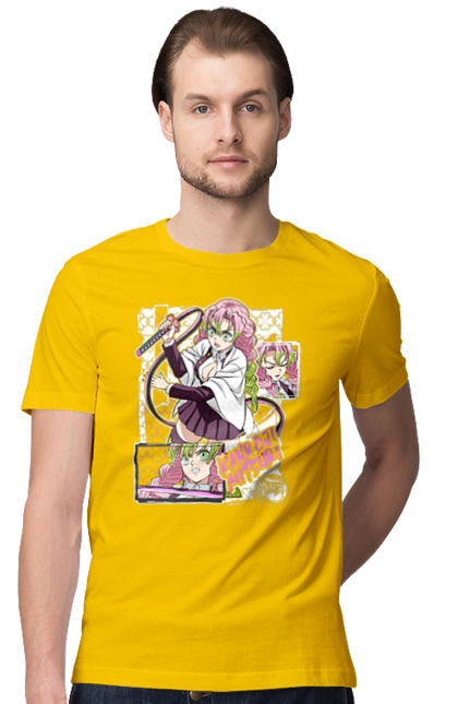 Men's t-shirt with prints Demon Slayer Mitsuri. Anime, demon slayer, giyu tomioka, manga, mitsuri, mitsuri kanroji, serial. 2070702