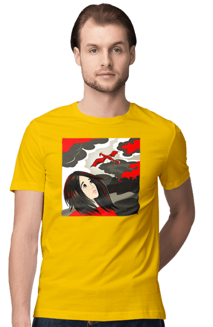 Men's t-shirt with prints Girl and dragon. Dragon, fantasy, romance, young woman. 2070702