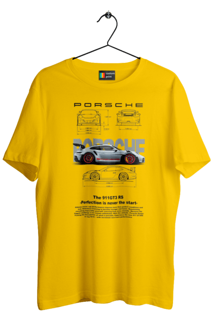 Men's t-shirt with prints Porsche 911 GT3 RS. Auto, automobile, car, porsche, porsche 911, sport, sports car. 2070702