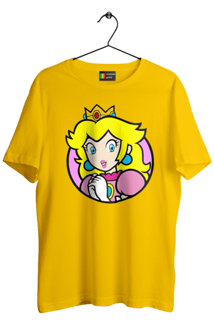 Футболка мужская с принтом Марио Принцесса Пич. Mario bros, nintendo, princess peach, super mario bros, братья супер марио, игра, марио, персонаж, принцесса пич. 2070702