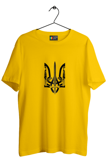 Футболка чоловіча з принтом "Герб України". Аграрії, арестович, війна, все, герб україни, герої, зелений, зупиніть війну, иди нахуй, кім, мир, мрія, ні війні, орда, орки, примара києва, птн пнх, путін хуйло, російський військовий корабель, слава україні, україна, чорнобаївка. 2070702