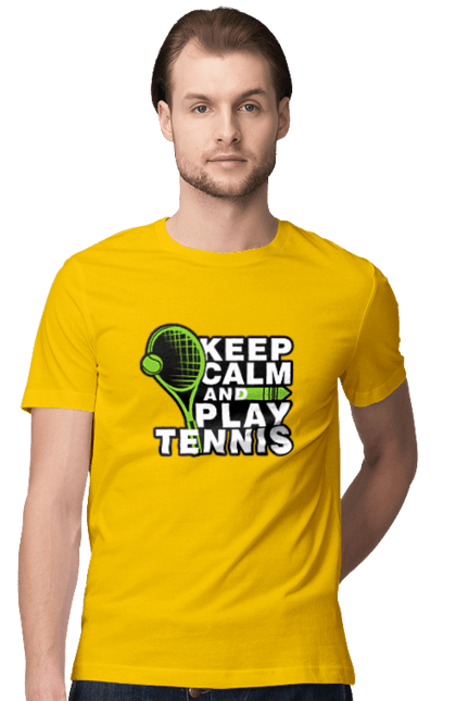 Футболка чоловіча з принтом "Keep Calm And Play Tennis". Keep calm, великий теніс, зберігай спокій, спорт, теніс, тенніс. futbolka.stylus.ua