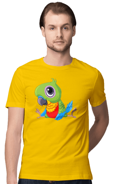 Футболка чоловіча з принтом "Папужка". Мило, папуга. 2070702