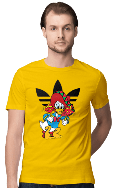 Men's t-shirt with prints Adidas Donald Duck. Adidas, animated series, cartoon, daisy duck, donald duck. 2070702