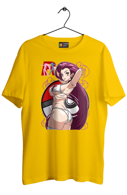 Men's t-shirt with prints Pokemon Jessie. Anime, games, jessie, nintendo, pokemon, pokemon go, r command, team rocket. 2070702