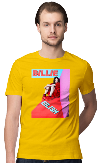 Футболка чоловіча з принтом "Біллі Айліш". Біллі айліш, логотип біллі айліш, принт біллі айліш, співачка біллі айліш. 2070702