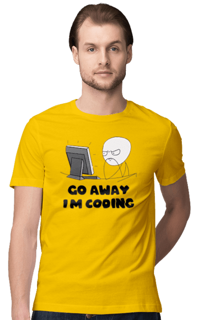 Футболка чоловіча з принтом "Іди Я кодую". Айті, айтішник, для айтішника, для програміста, йди я кодую, майстер коду, подарунок айтішнику, подарунок програмісту, програміст, розробник. 2070702