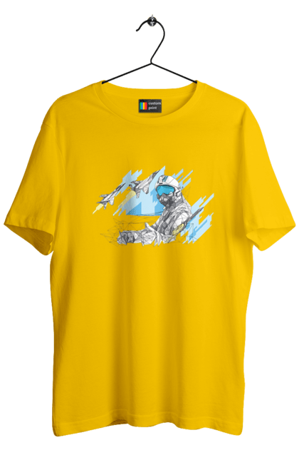 Футболка чоловіча з принтом "Слава збройним силам України". День захисника, день захистиць, марка, подяка, слава зсу, укрпошта. 2070702