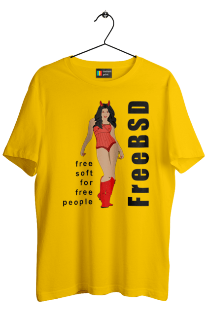 Футболка чоловіча з принтом "Freebsd Для Вільних". Bsd, freebsd, unix, адміністратор, айті, айтішник, безкоштовна, безкоштовно, бестія, вільна, демон, демонесса, дівчина, для дорослих, доступність, еротика, еротична, жінка, незалежність, операційна система, ос, програміст, програмне забезпечення, свобода, сисадмін, система, системний адміністратор, софт, текст, червоний, чорний. 2070702