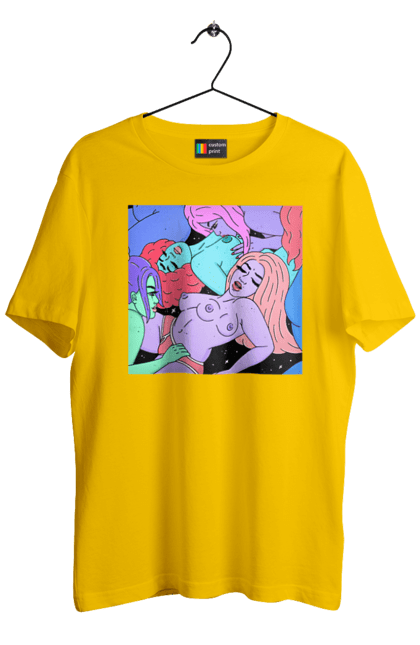 Футболка чоловіча з принтом "Дівчата Інопланетянки". Дівчата, інопланетянки, космос, різнокольорові. 2070702