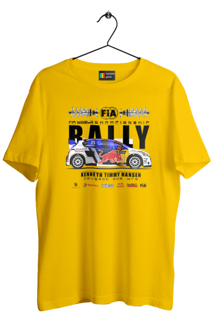 Футболка чоловіча з принтом "Red Bull Rally". Rally, red bull, авто, автомобіль, гонка, ралі, ред булл, редбул, спорт. 2070702