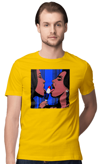 Футболка чоловіча з принтом "Дівчата Лижуть Морозиво". Лізатт, смоктати. 2070702