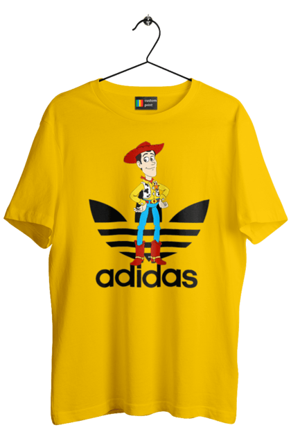 Футболка мужская с принтом Adidas Вуди. Adidas, toy story, woody, адидас, вуди, история игрушек, мультфильм. 2070702