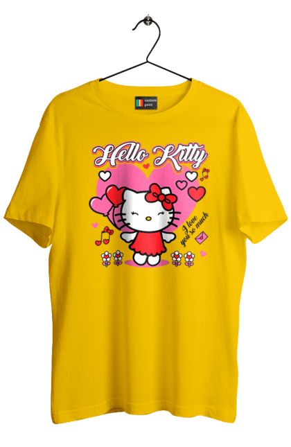 Men's t-shirt with prints Hello Kitty. Brand, cat, character, hello kitty, kitten. 2070702