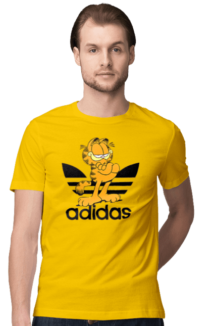 Men's t-shirt with prints Adidas Garfield. Adidas, cat, comedy, garfield, hunger, movie. 2070702