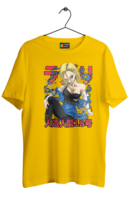 Футболка мужская с принтом Андроид 18. Android 18, dragon ball, андроид 18, аниме, жемчуг дракона, киборг, манга, сериал, убийца. 2070702