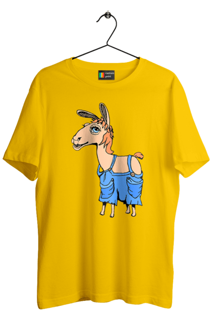 Men`s t-shirt with prints Llama Jumpsuit. Lama, overalls. 2070702