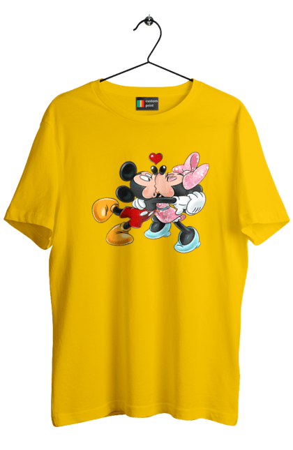 Футболка мужская с принтом Микки Маус и Минни Маус. Mickey mouse, minnie mouse, дисней, микки, микки маус, минни маус, мультфильм. 2070702