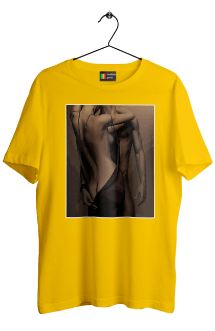 Футболка чоловіча з принтом "Інтрига". Взаємність, захоплення, інтрига, любов, неможливо встояти, секс, чоловік і жінка. 2070702