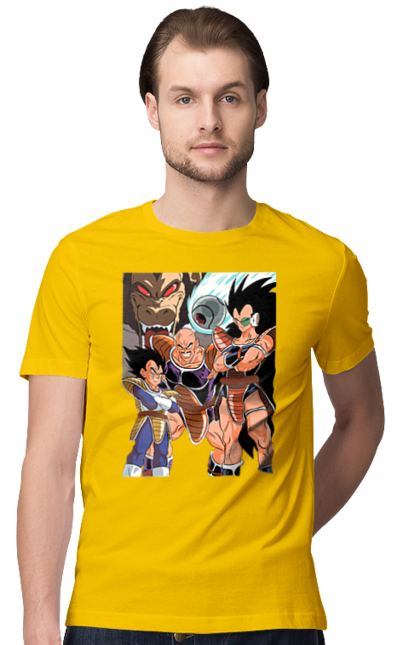 Men's t-shirt with prints Dragon Ball. Anime, dragon ball, goku, manga, tv series, vegeta. 2070702