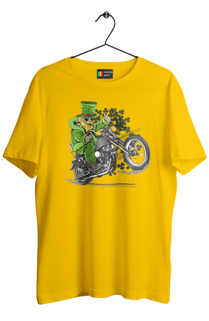 Men`s t-shirt with prints Patrick On A Motorcycle. Holiday, motorcycle, patrick. 2070702