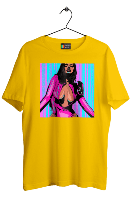 Футболка чоловіча з принтом "Дівчина З Глибоким Декольте". Гола, дівчина, сиськи. 2070702