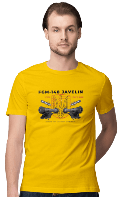 Men`s t-shirt with prints FGM 148 Javelin. Caesar, himars, javelin, nlaw, patriot, weapons, zaluzhny. 2070702