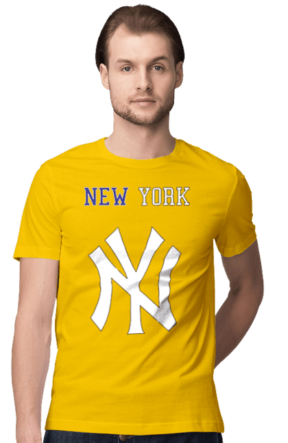 Футболка чоловіча з принтом "Нью Йорк Янкіз". Бізбол, нью йорк, нью йорк янкіс, спорт, янкі, янкіс. CustomPrint.market