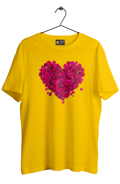 Men`s t-shirt with prints Heart From Rose Petals. Petals, rose flower. 2070702