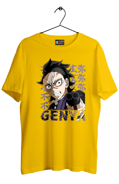 Men's t-shirt with prints Demon Slayer Genya Shinazugawa. Anime, demon slayer, genya, genya shinazugawa, kimetsu no yaiba, manga, аниме, истребитель демонов, манга. 2070702